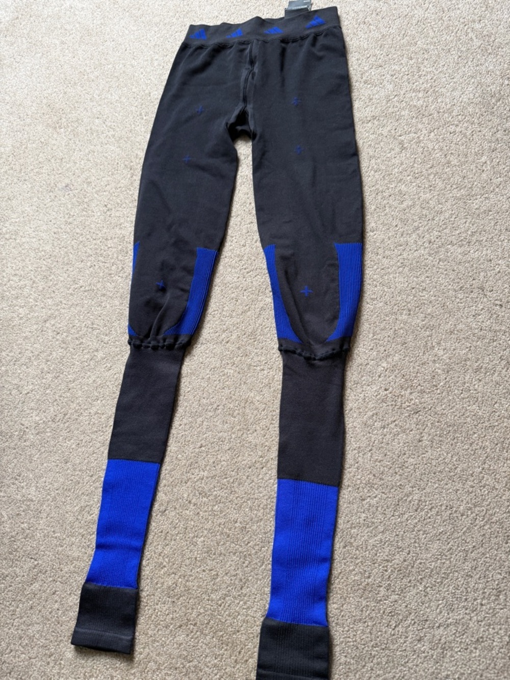 Adidas Techfit Recharge Tights S Black Blue High Rise Full Length Training